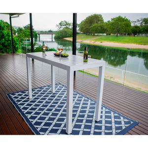best-outdoor-furniture-Alum Slat BAR Table - Outdoor Bar Table (150x65x101) F