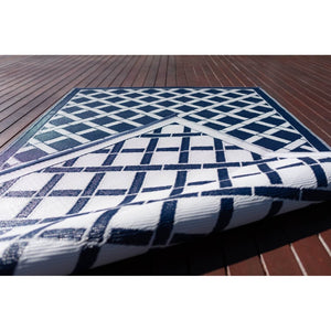 best-outdoor-furniture-Signature Range Navy & White - Outdoor Rug