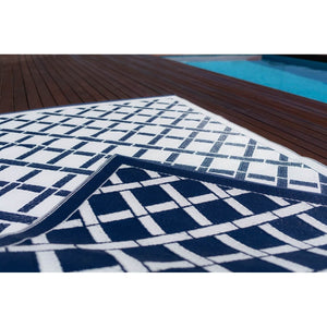 best-outdoor-furniture-Signature Range Navy & White - Outdoor Rug