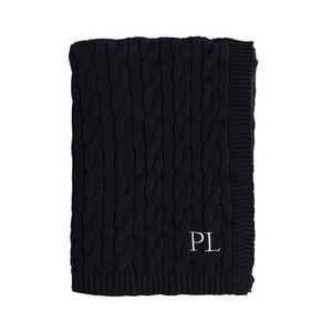 best-outdoor-furniture-Paloma Cable Knit Black - Throw (130 x 170)