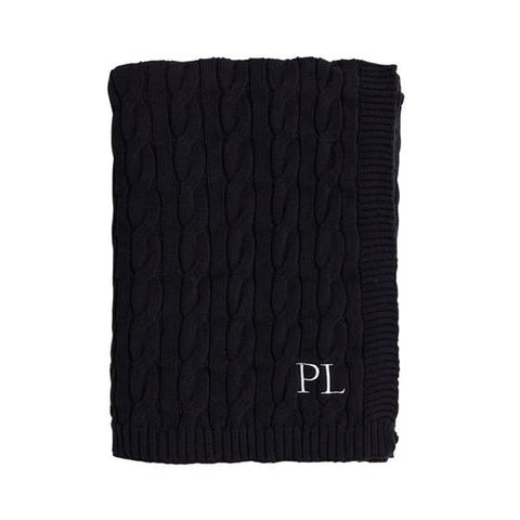 Throw - Paloma Cable Knit Black (130 x 170)