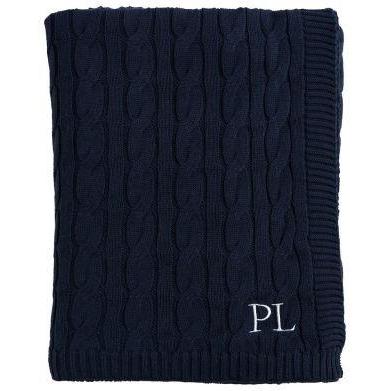 Throw - Paloma Cable Knit Navy (130 x 170cm)